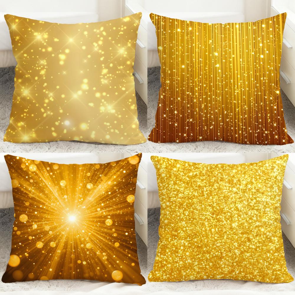 Lighting Decor And Beyond - Altın rengi ince ışık noktalı minder