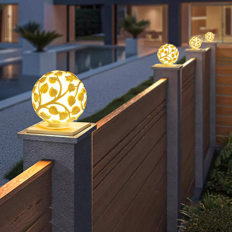 Garden Lighting Decor - Dış mekan sütun lambaları güneş enerjili