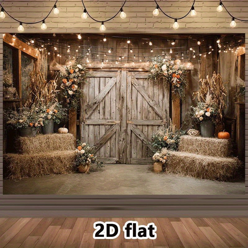 Lighting Decor Photos - 2D Düz, Rustik Ahır Gobleni Sonbahar