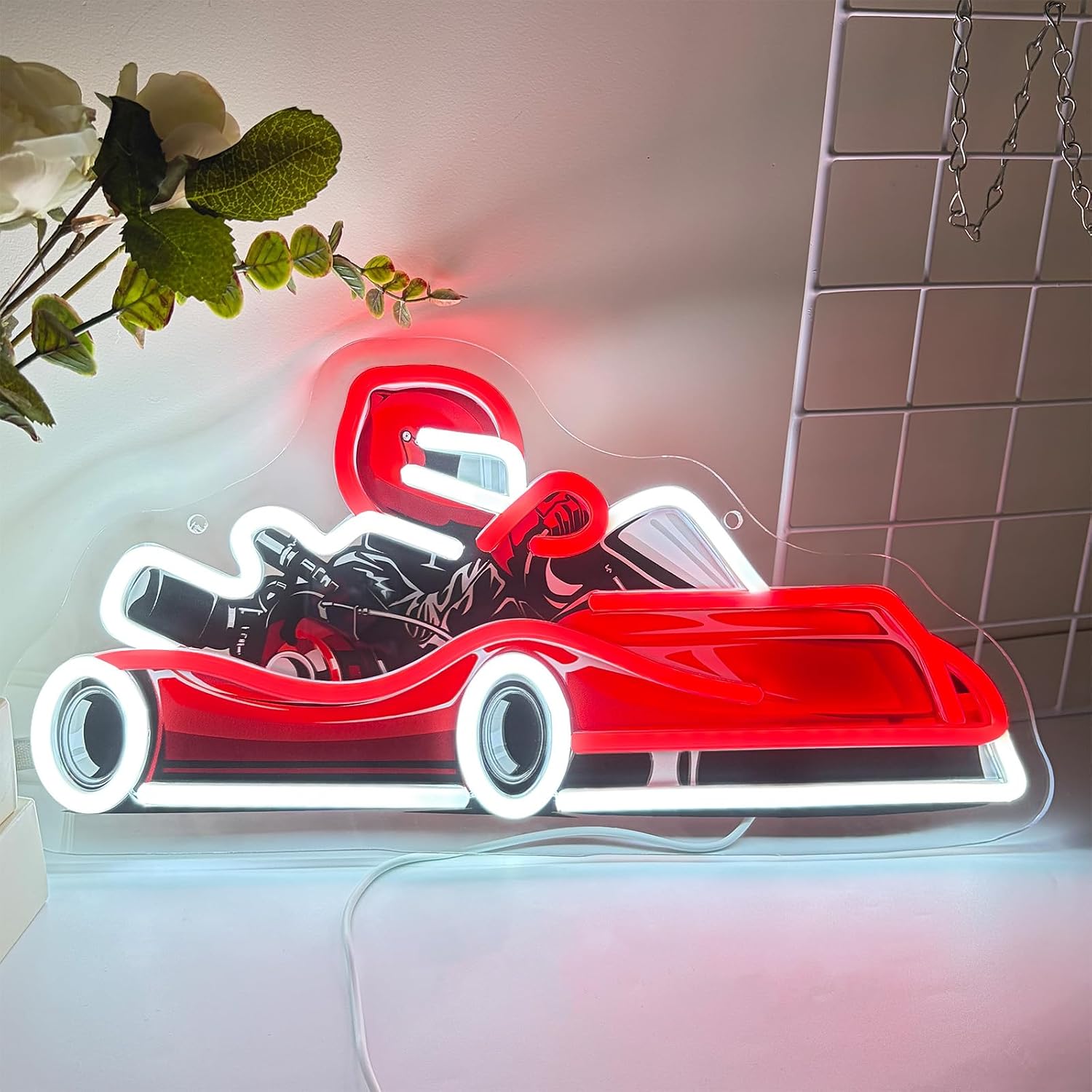 Decor Kart Lighting - Go Kart Yarışçısı LED Neon Tabela