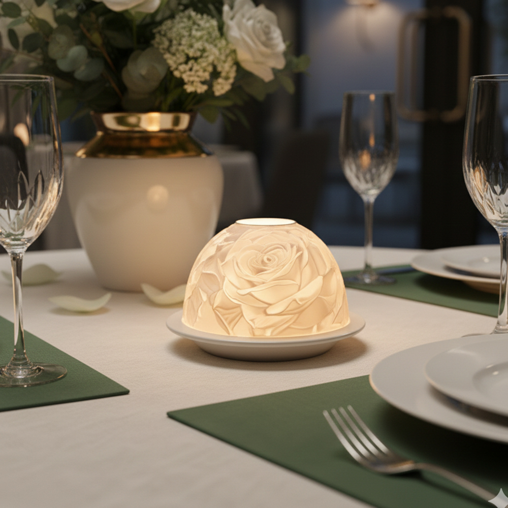 Zarif Gül Porselen Mumluk Sıca - Lighting Decoration Wedding incelemesi ve fiyatı