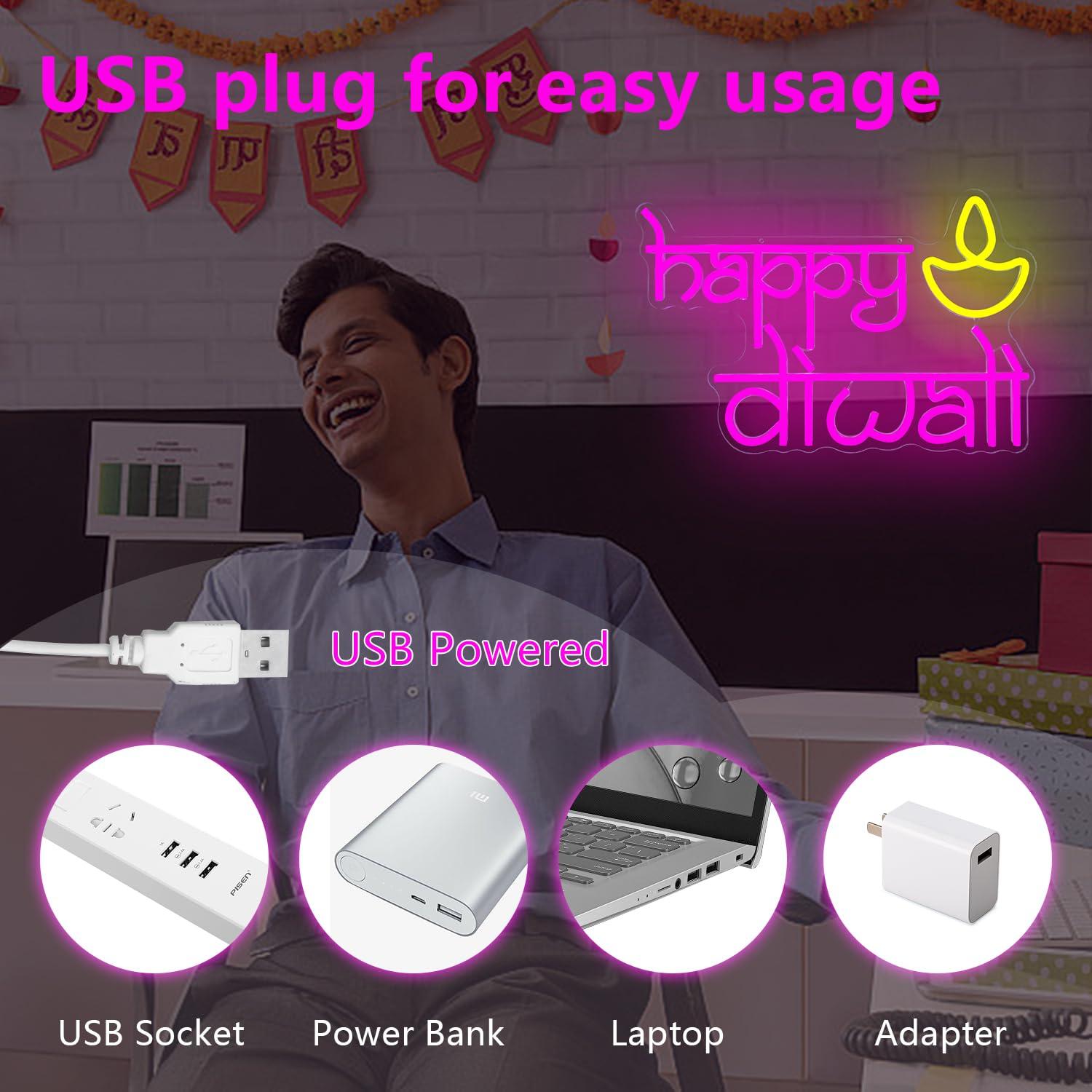 Mutlu Diwali Neon Tabelası USB - Lighting Decoration For Diwali incelemesi ve fiyatı