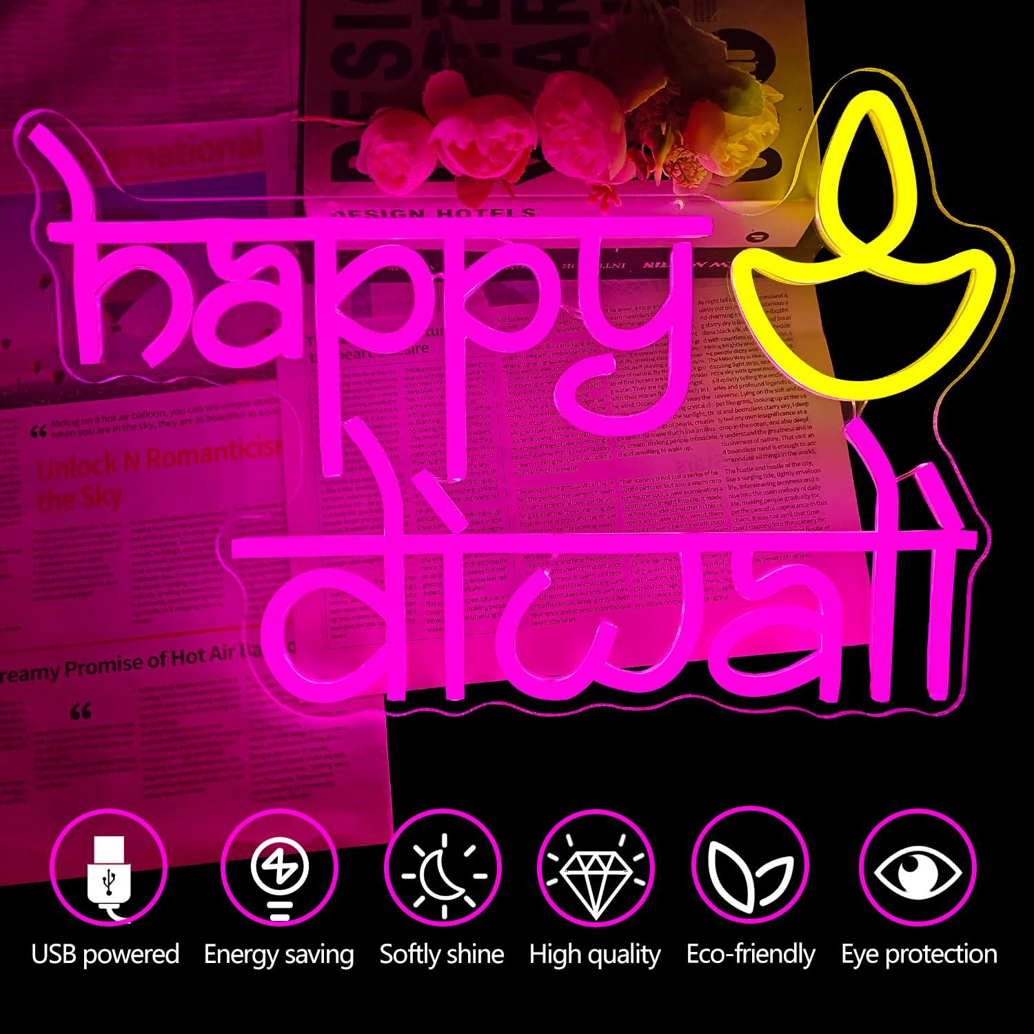 Mutlu Diwali Neon Tabelası USB - Lighting Decoration For Diwali incelemesi ve fiyatı