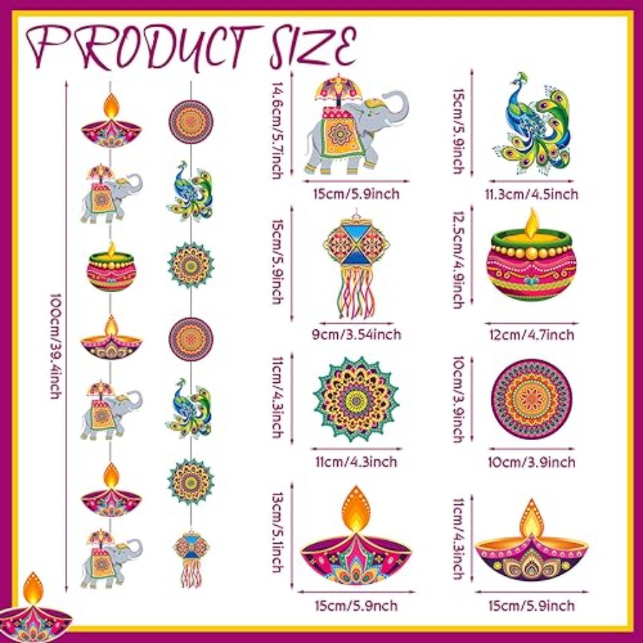 8 adet Mutlu Diwali Asılı Deko - Lighting Decoration For Diwali incelemesi ve fiyatı