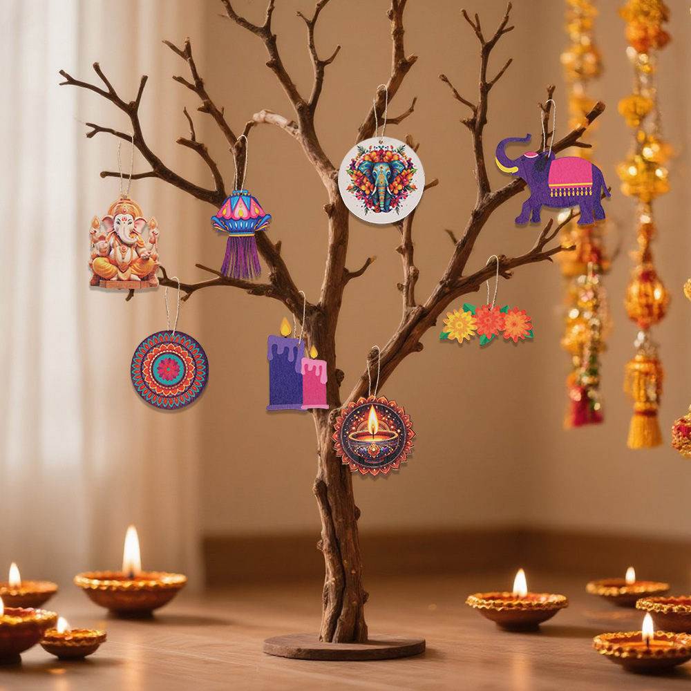 Diwali Temalı Dekor - Ahşap Ta - Lighting Decoration For Diwali incelemesi ve fiyatı
