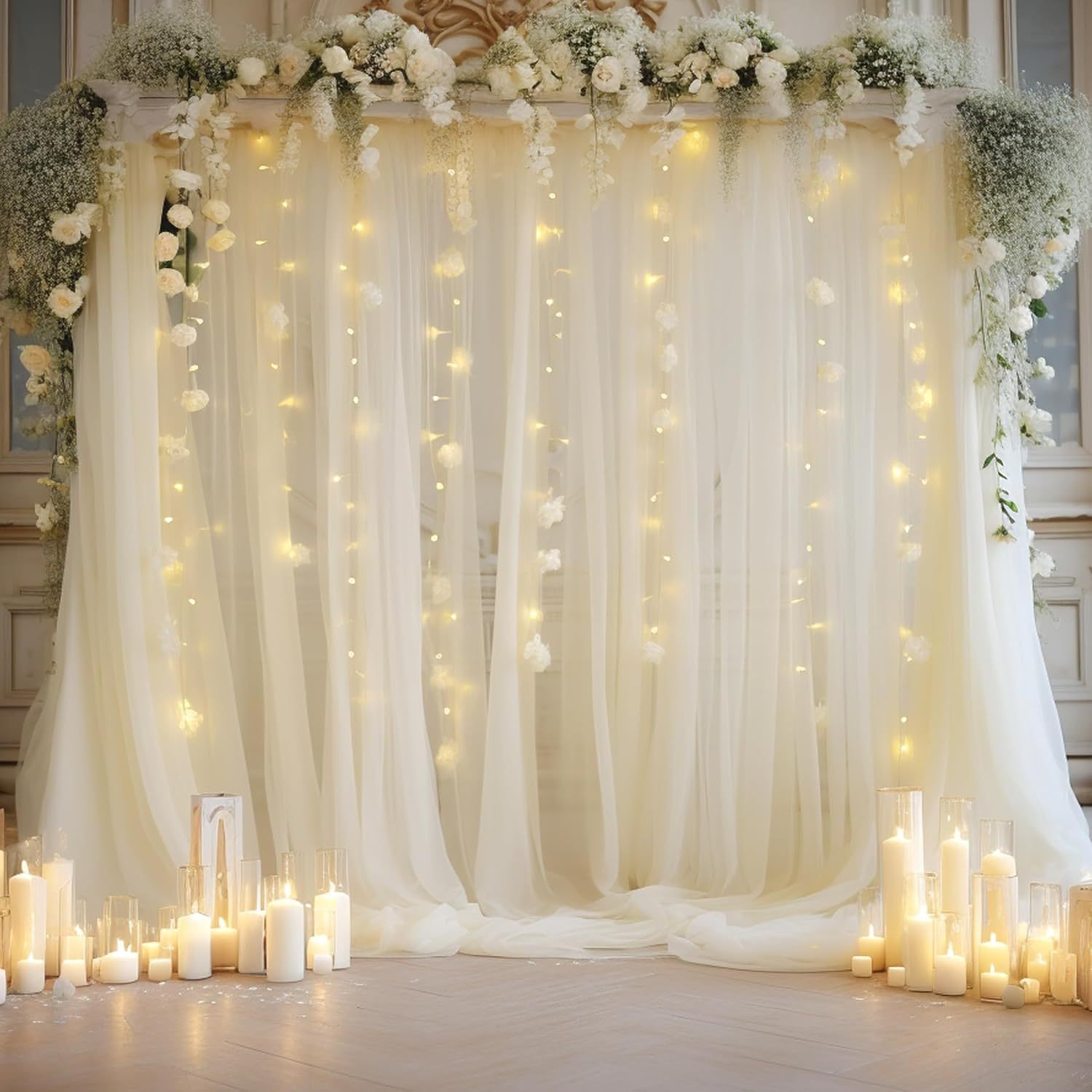 1 Paket Düğün Tül Fon Seti, 2  - Lighting Decor Photos incelemesi ve fiyatı