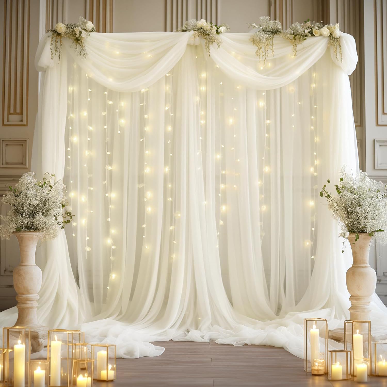1 Paket Düğün Tül Fon Seti, 2  - Lighting Decor Photos incelemesi ve fiyatı